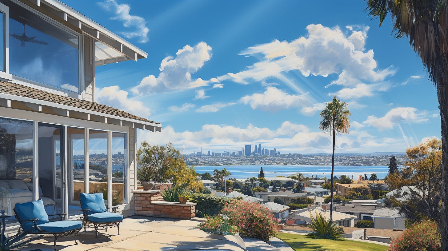 San Diego home overlooking the bay and skyline